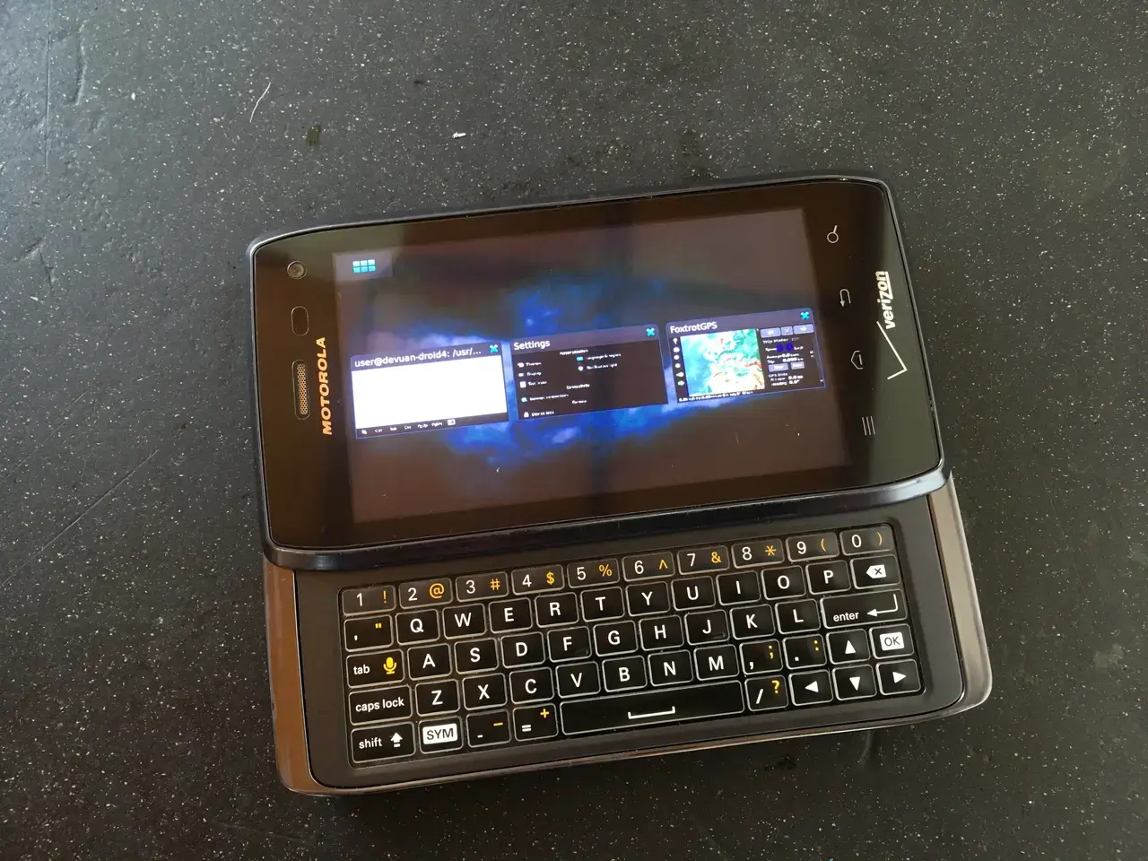 Droid 4 Maemo Leste Task Switcher