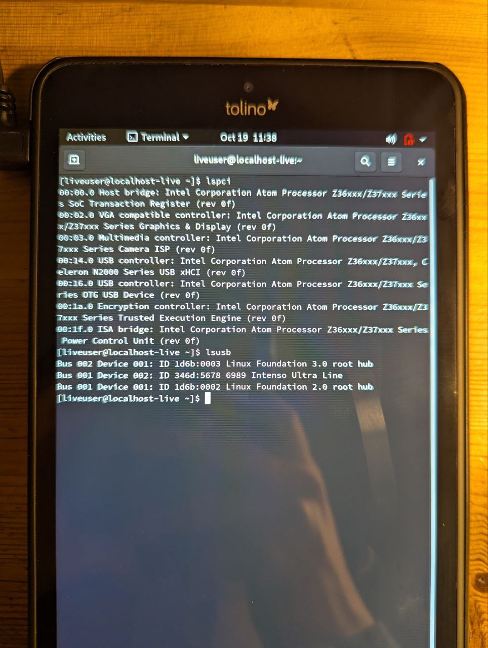Tolino Tab 8 lsusb and lspci output Tolino Tab 8 lsusb and lspci output