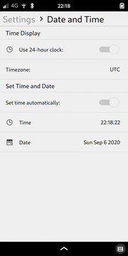 Settings: Date and Time