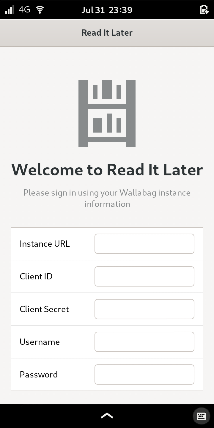 Read It Later: Start/sign up screen